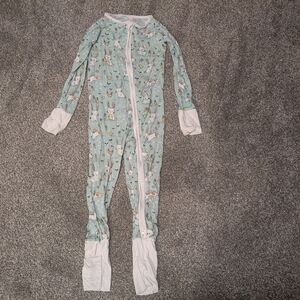 Little Sleepies Mint Green and White Kids Footie